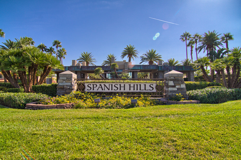 Image of the Spanish Hills community sign.